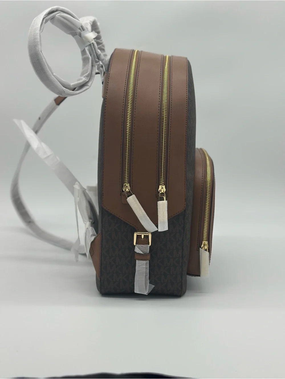 Michael Kors Brown and Tan Signature Logo Backpack